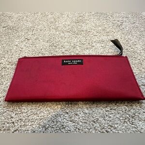Vintage Kate Spade Red Satin Pencil/Cosmetic Pouch